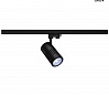 STRUCTEC spot for 3-circuit high-voltage track, 24W, LED, 4000K, 60°, black, incl. 3-circuit adapter