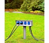 ENERGY-PACK блок подключения на 4 розетки 230B/16A, IP54, шток в грунт 50 см, серебристый