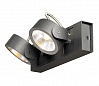 KALU 2 LED светильник накладной с COB LED 2х 10Вт (21Вт), 3000K, 1320lm, 24°, черный