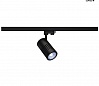 STRUCTEC spot for 3-circuit high-voltage track, 24W, LED, 4000K, 36°, black, incl. 3-circuit adapter