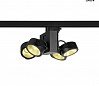 3Ph, TEC KALU 4 LED светильник накладной 60Вт с LED 3000К, 3800лм, 4х 60°, черный