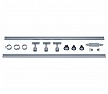 1PHASE-TRACK, комплект из 2-х шинопров. 1м, 3-х свет-ков PURI с LED 4.3Вт, аксессуаров, серебристый